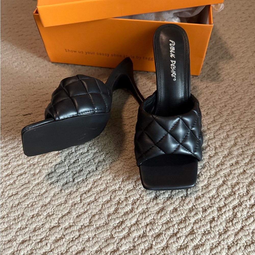 Public Desire Black Mules Sleek and Stylish